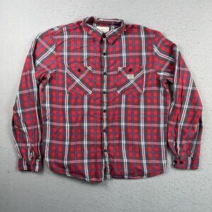 Denim & Supply Red White Blue Plaid Long Sleeve Collared Button Shirt Women’s XL
